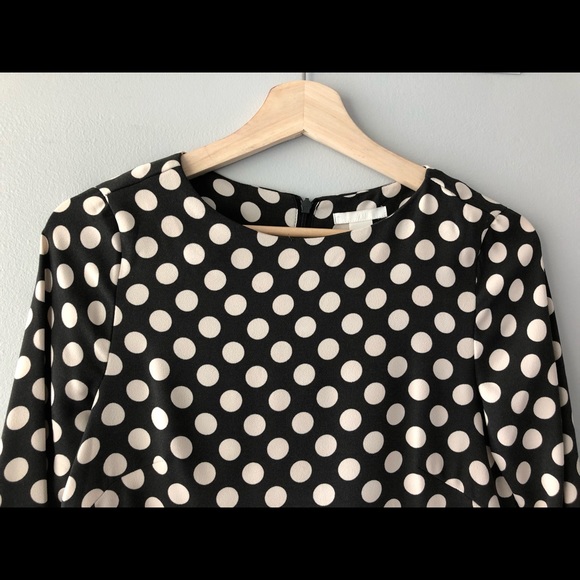 Black and white polka dot shift dress - Picture 2 of 7